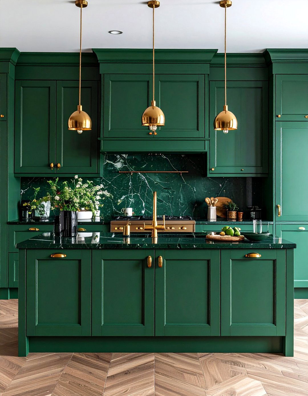Forest Green for Rich Drama - 25 What Color Cabinets Go With Black Appliances