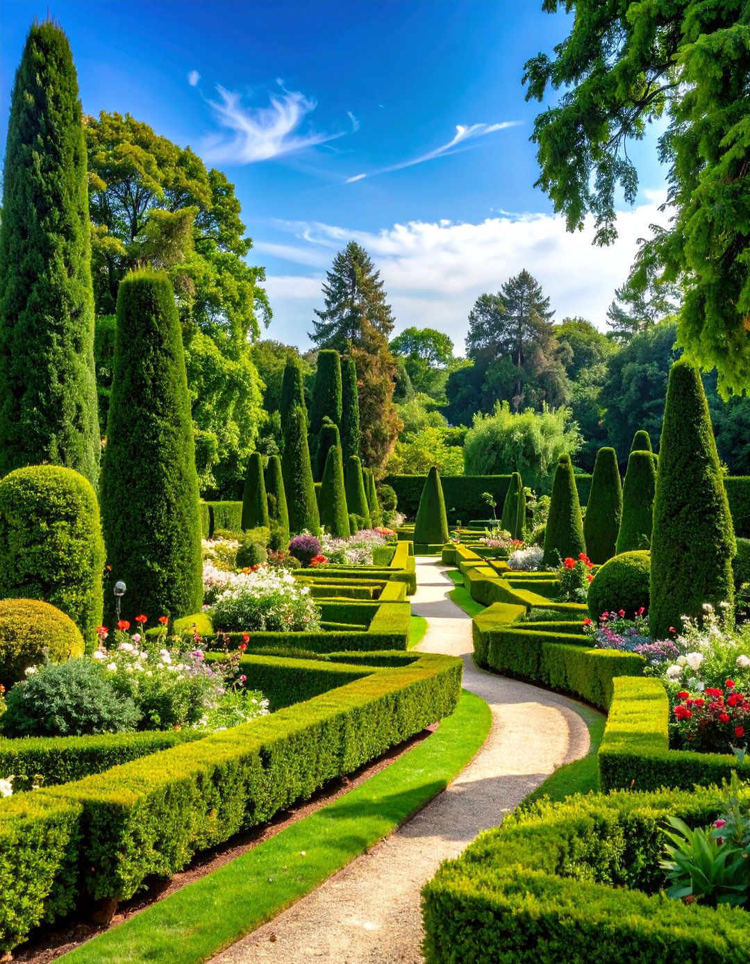 Formal Boxwood Garden with Vintage Topiaries - 25 Vintage Garden Ideas