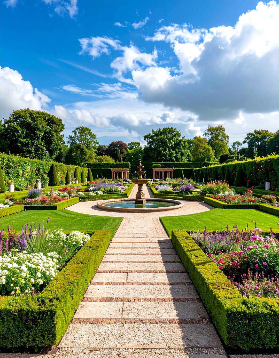 Formal Brick Parterre Garden Design - 25 Brick Landscaping Ideas