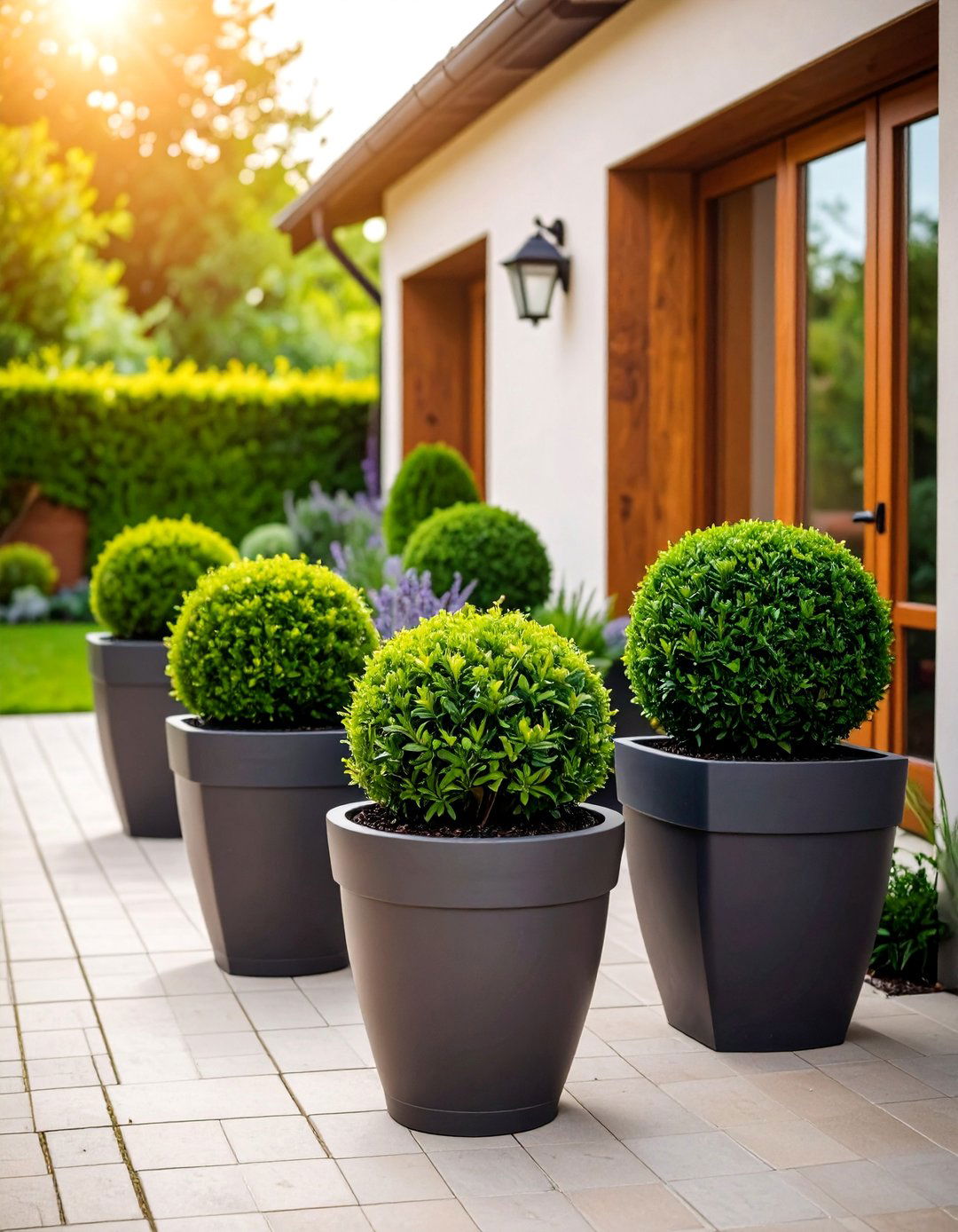 Formal Structured Container Garden - 25 Corner Garden Ideas With Pots
