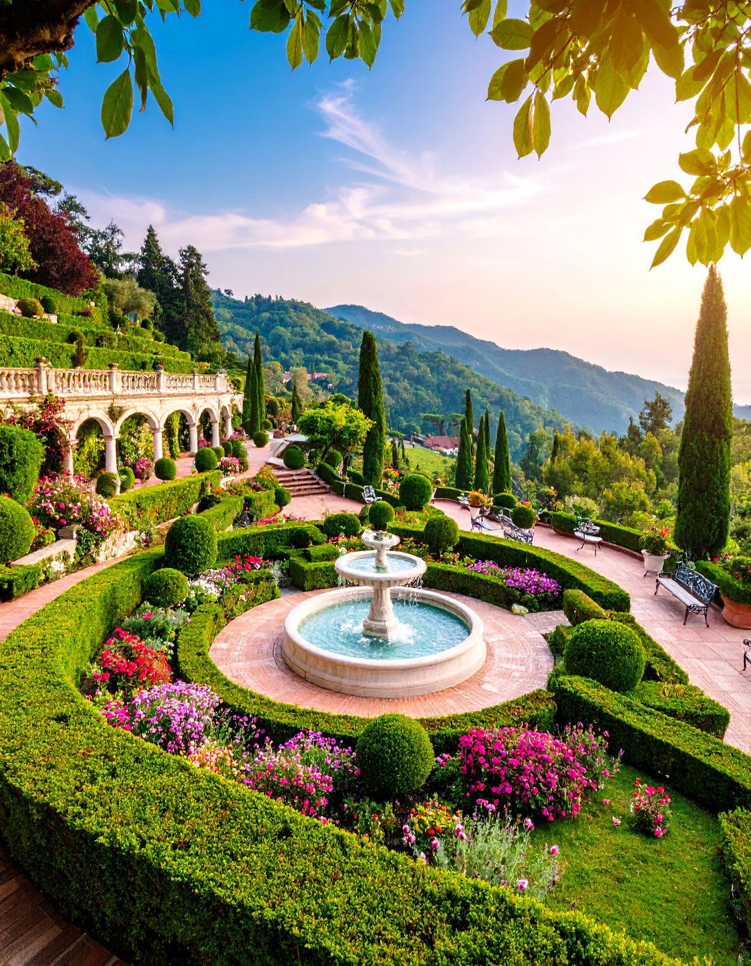 Fountain Terrace Garden Design - 25 Hillside Terraced Garden Ideas