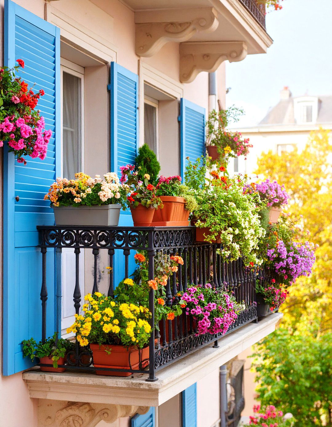 Four Season French Balcony with Year Round Interest and Adaptability - 25 French Balcony Ideas