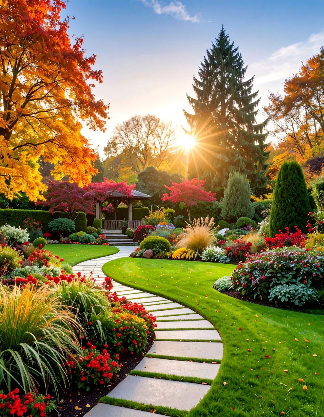 Four Season Interest Garden with Evergreen Structure - 25 Secret Garden Ideas