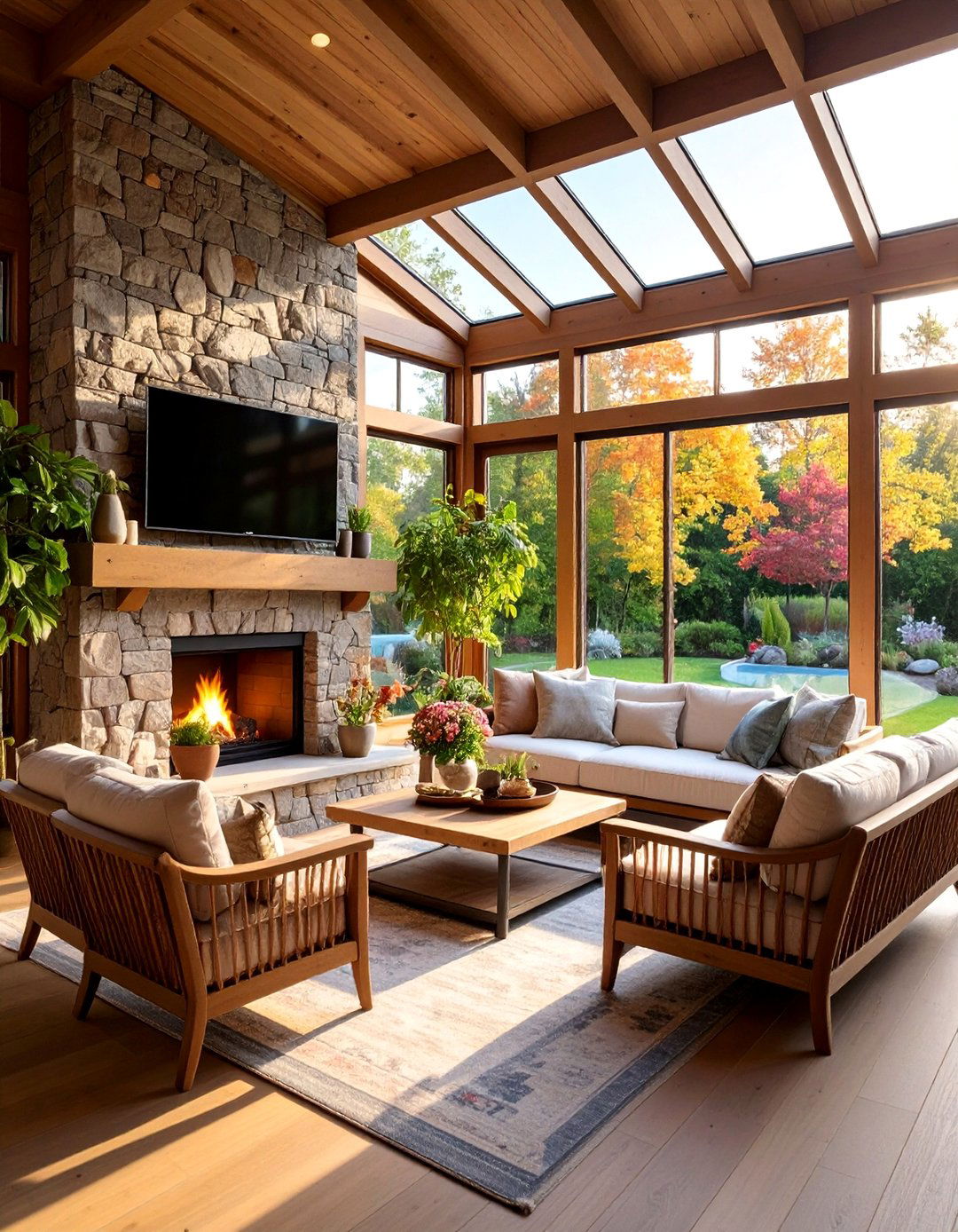 Four Season Sunroom Living Room - 25 Sunroom Ideas