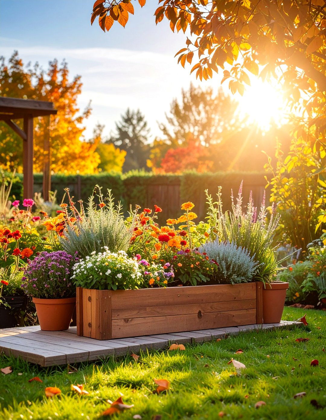 Fragrant Garden Fall Flower Box with Aromatic Plants - 25 Fall Flower Box Ideas