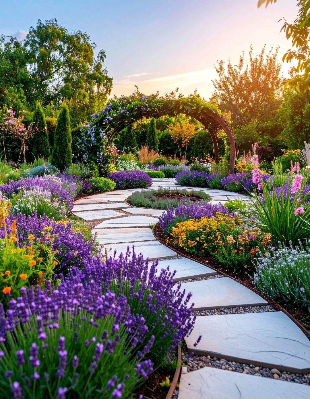Fragrant Herb and Flower Circle - 25 Round Garden Bed Ideas