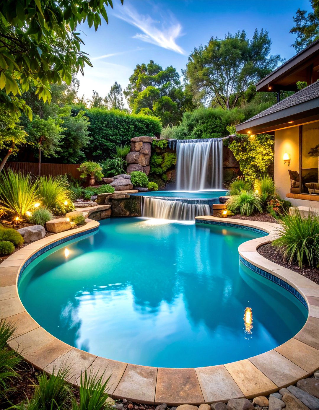 Freeform Pool with Natural Integration - 25 Small Inground Pool Ideas
