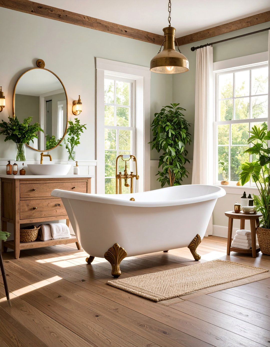Freestanding Clawfoot Bathtubs - 25 Farmhouse Decor Ideas