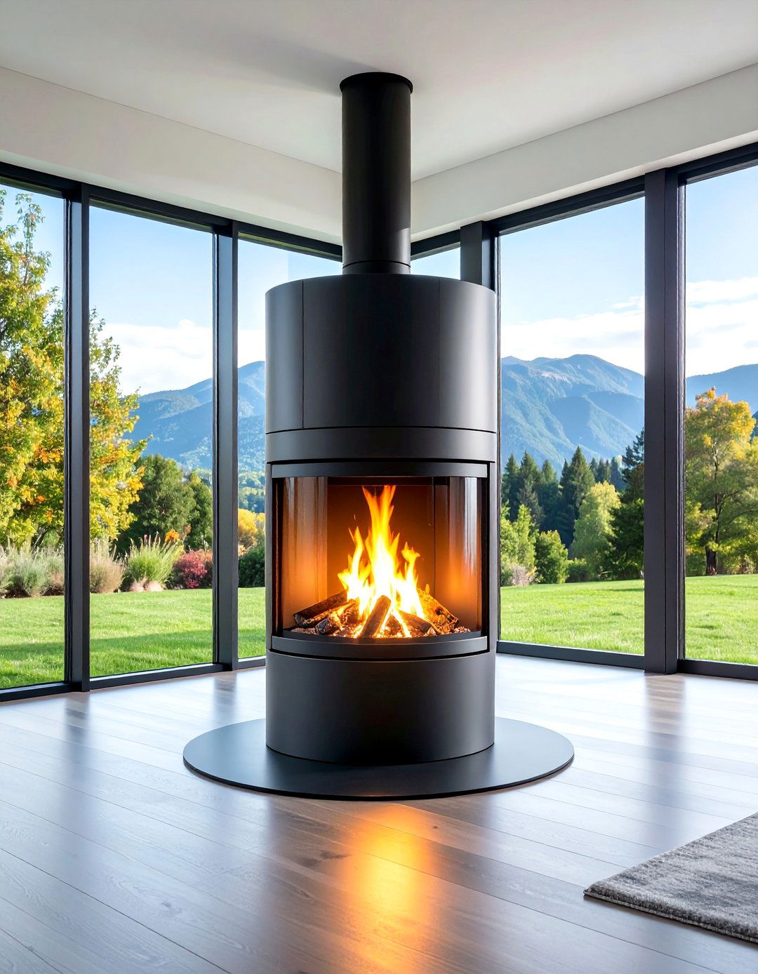Freestanding Metal Cylinder Fireplace - 25 Mid-century Modern Fireplace Ideas