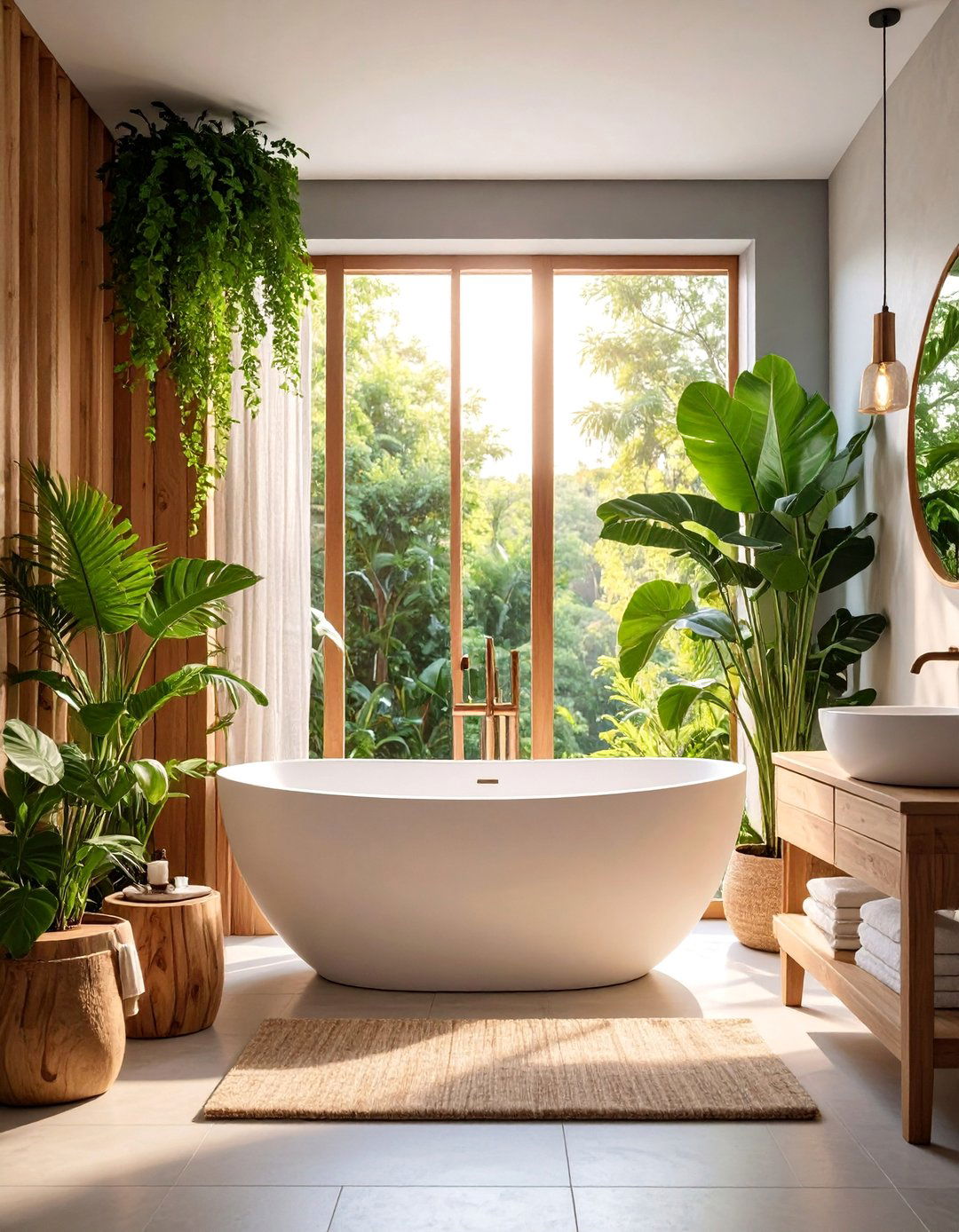 Freestanding Tub Bathroom with Spa Elements - 25 Scandinavian Bathroom Ideas