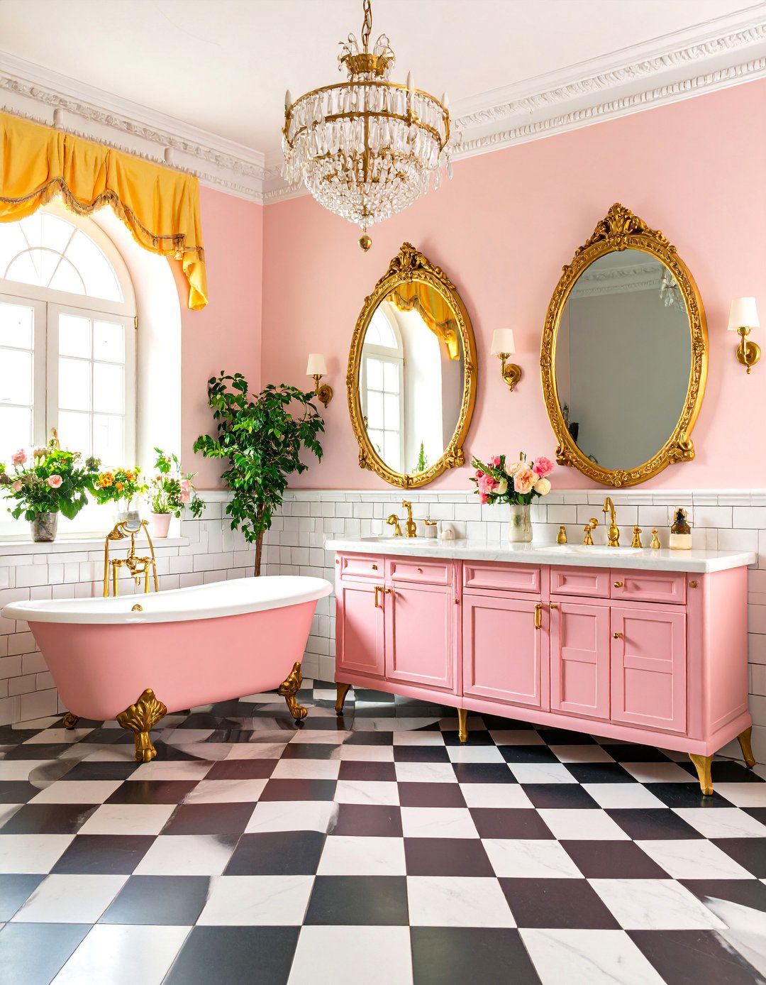 French Bistro Restaurant Bathroom with Classic Elegance - 25 Restaurant Bathroom Ideas