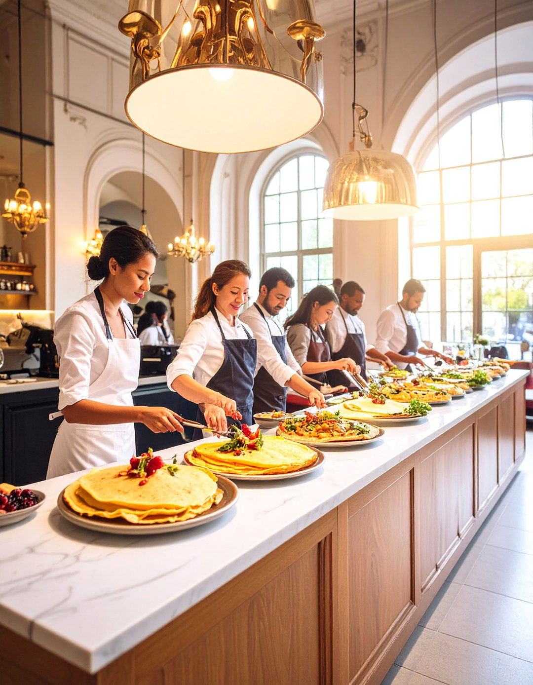 French Bistro Station with Crepe Bar - 25 Wedding Buffet Ideas