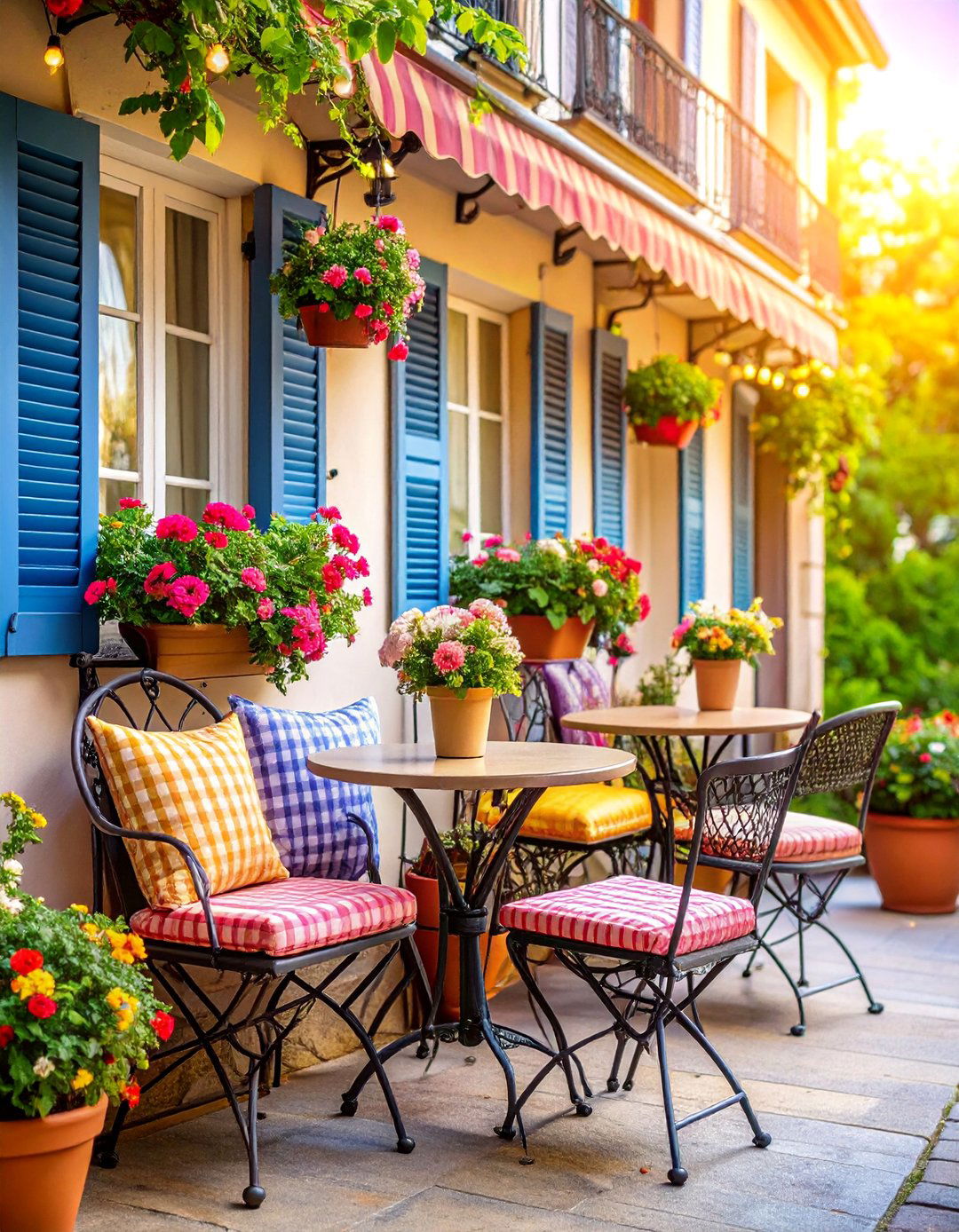 French Bistro with Cafe Furniture - 25 Balcony Ideas