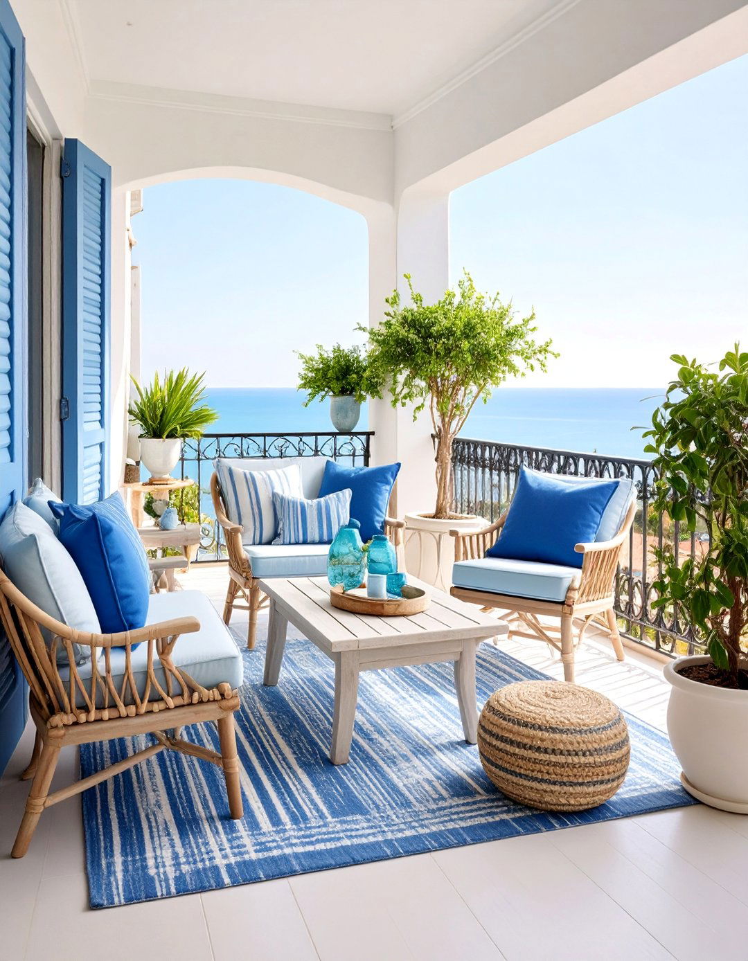 French Coastal Balcony with Marine Influences and Beach House Style - 25 French Balcony Ideas