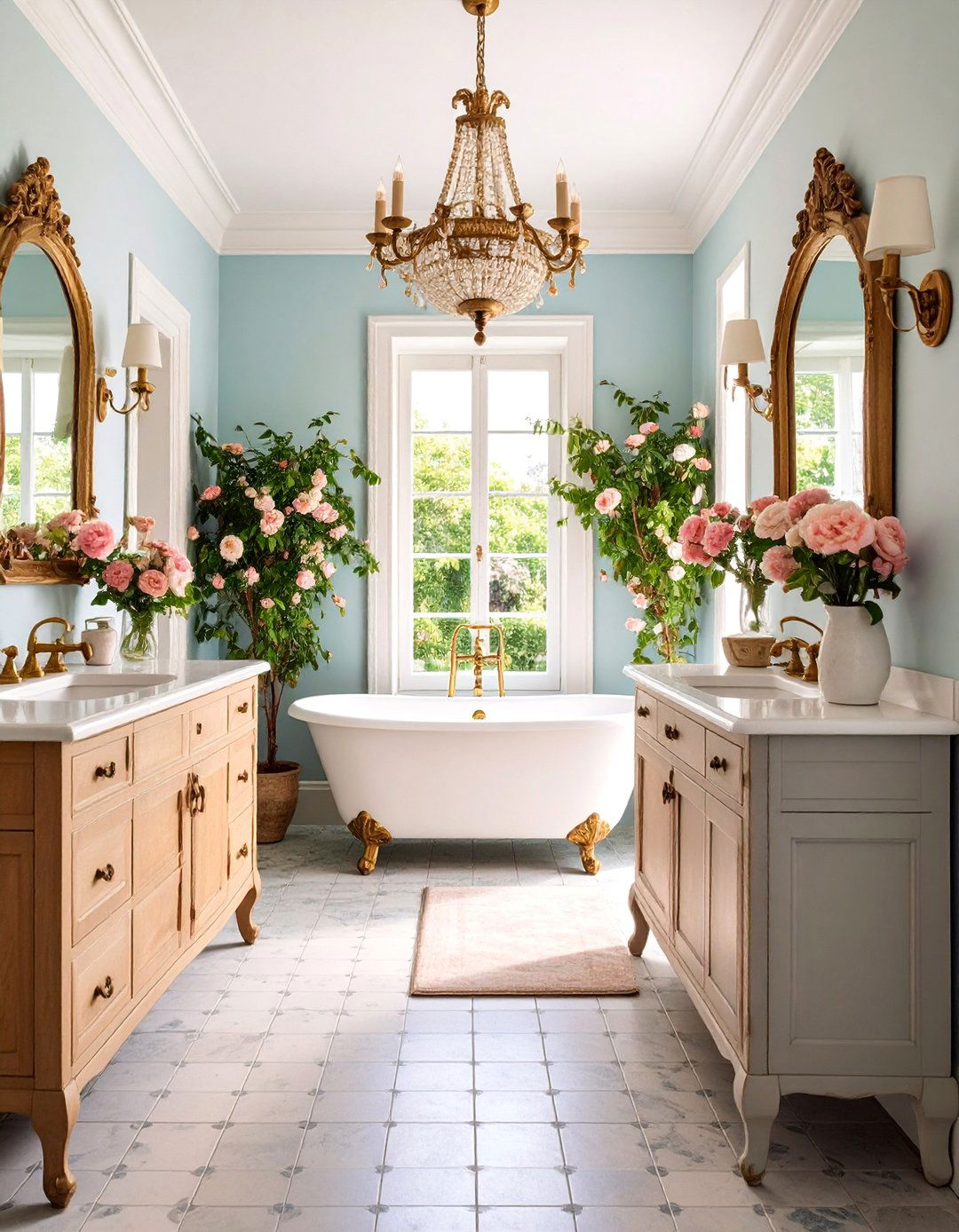 French Country Bathroom with Modern Conveniences - 25 Eclectic Bathroom Ideas