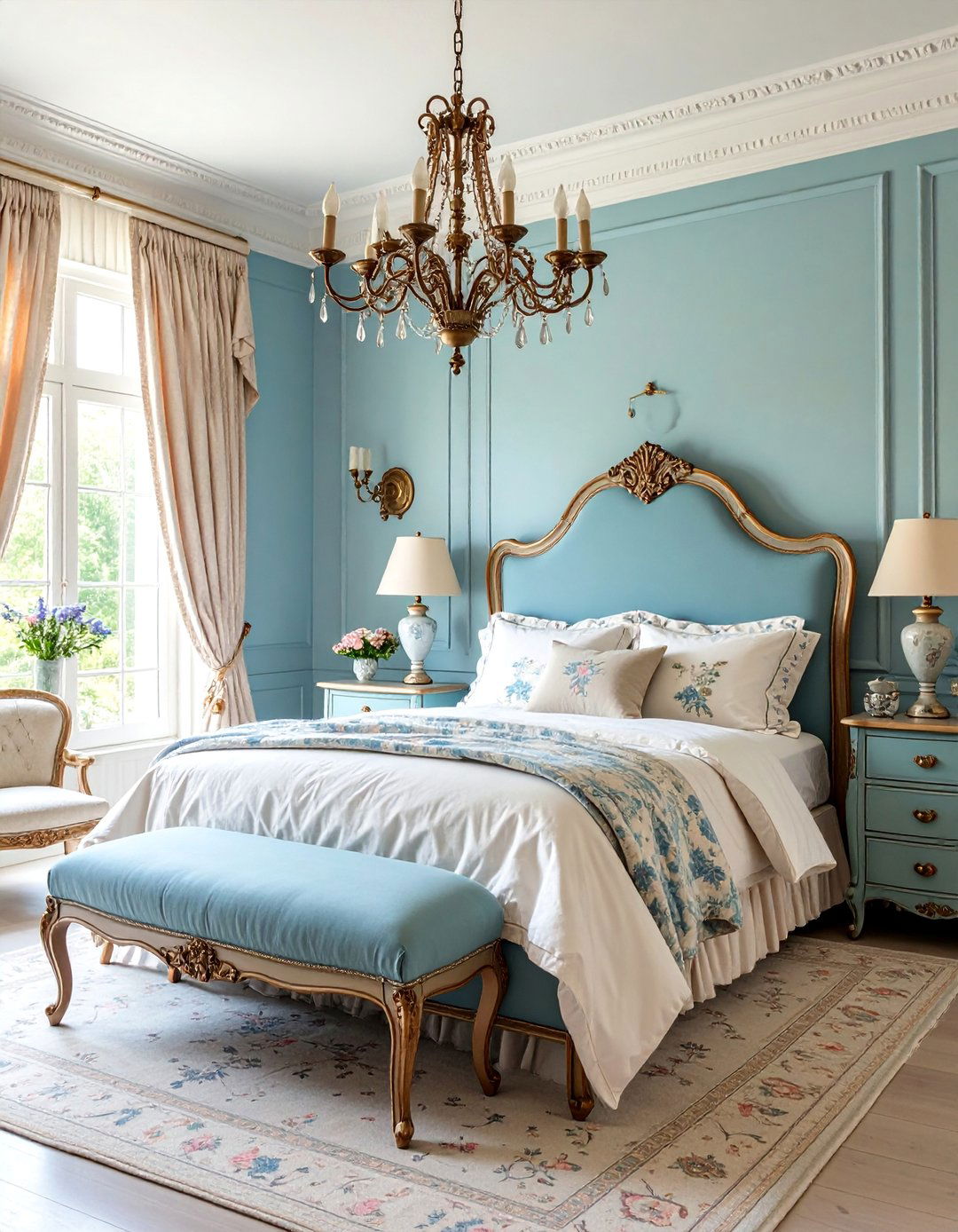 French Country Bedroom with Toile and Vintage Elements - 25 Dreamy Bedroom Design Ideas