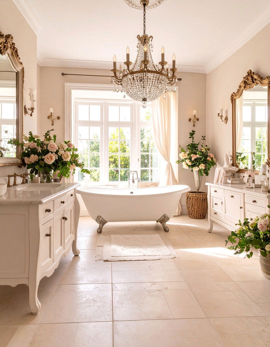 French Country Beige Romance - 25 Beige Bathroom Ideas
