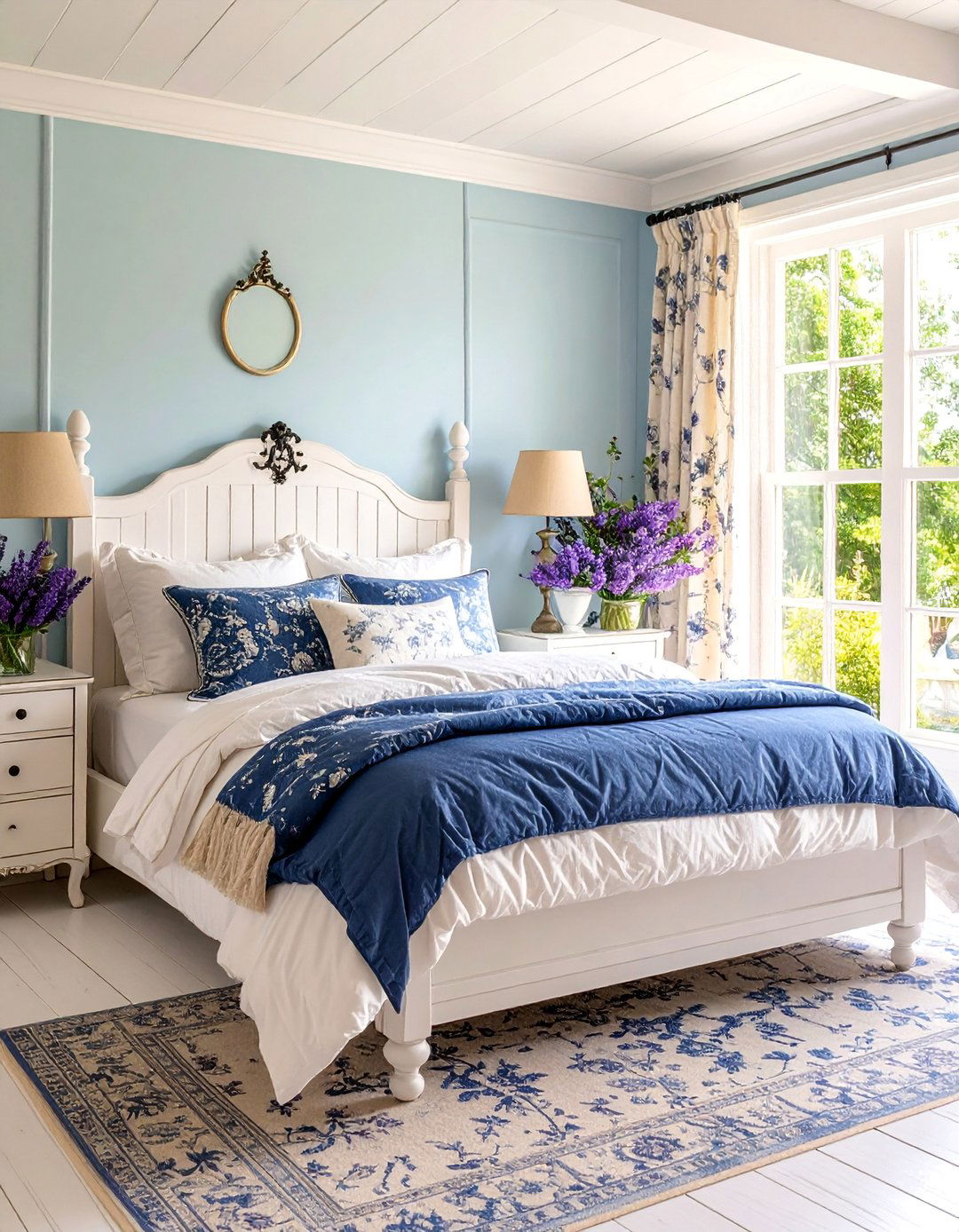 French Country Black and White Cottage Style - 25 Feminine Black and White Bedroom Ideas