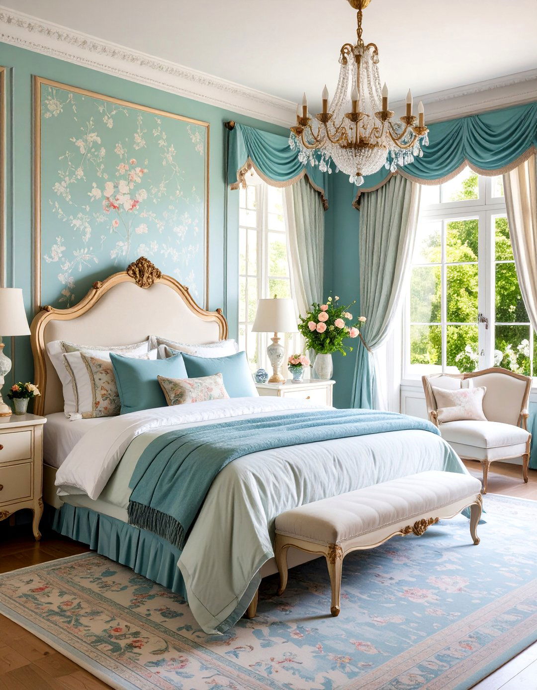 French Country Blue and Beige Bedroom - 25 blue and beige bedroom ideas
