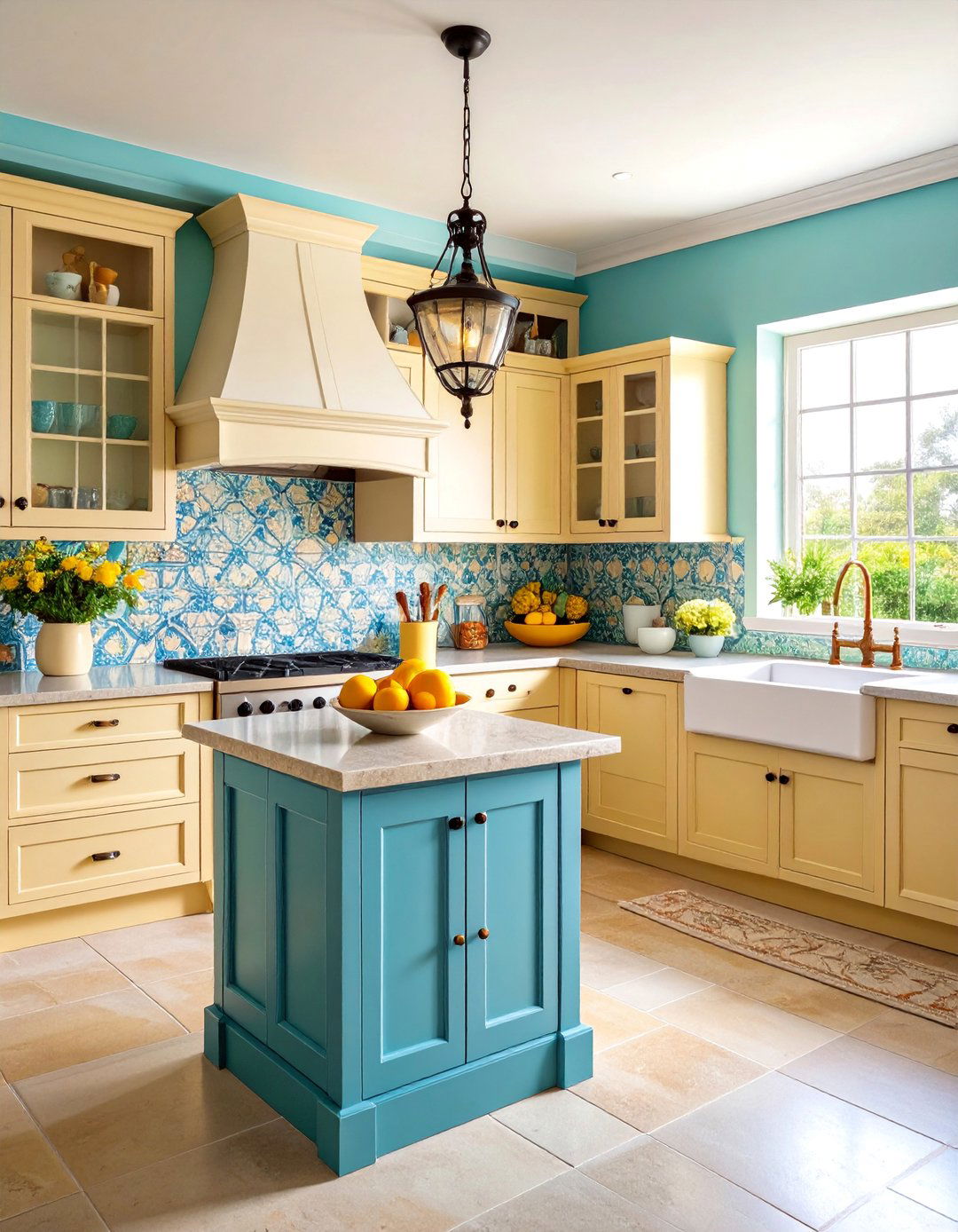 French Country Coastal Kitchen with Provincial Charm - 25 coastal kitchen ideas