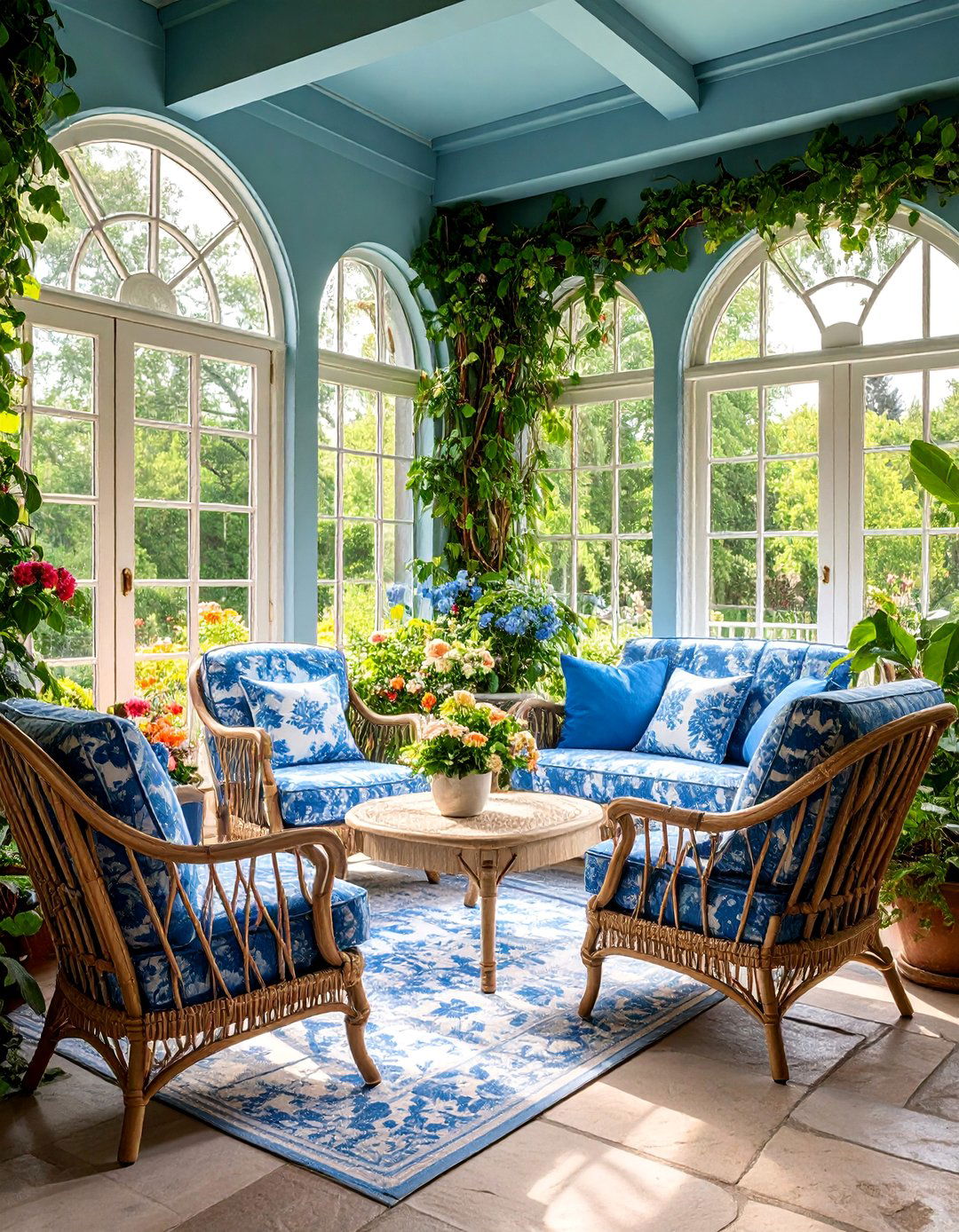 French Country Conservatory Style with Garden Access - 25 Sunroom and Deck Combo Ideas
