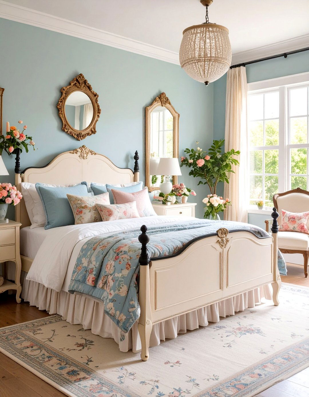 French Country Cream and Black Bedroom - 25 Cream and Black Bedroom Ideas