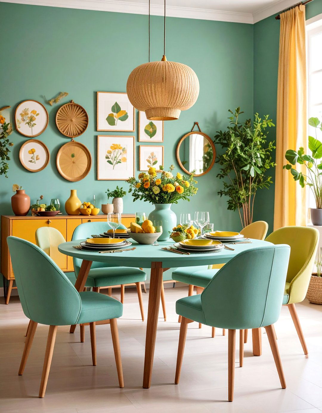 French Country Dining Room with Gallery Wall - 25 French Country Dining Room Ideas