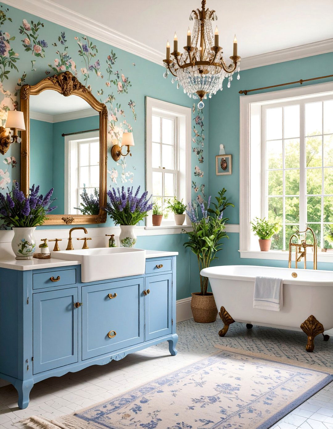 French Country Eclectic Powder Room with Rustic Elegance - 25 Eclectic Powder Room Ideas