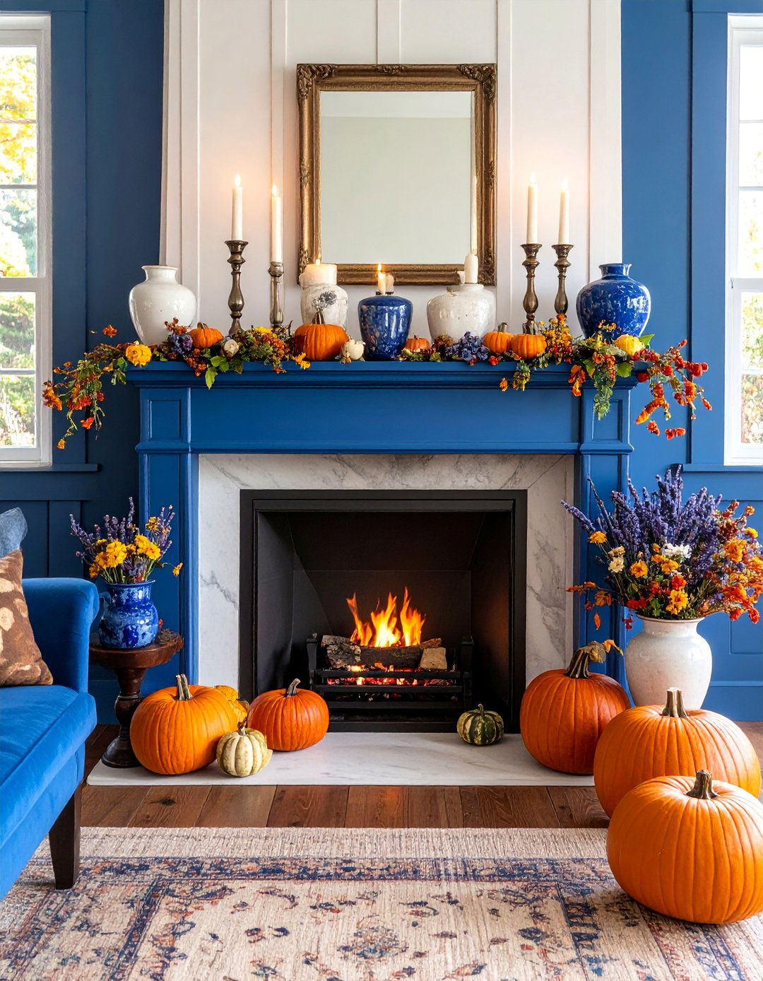 French Country Fall Mantel Elegance - 25 Fall Mantel Decor Ideas