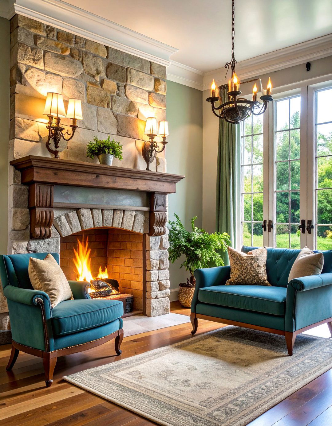 French Country Fireplace Sconces with Distressed Finishes - 25 Fireplace Sconces Ideas