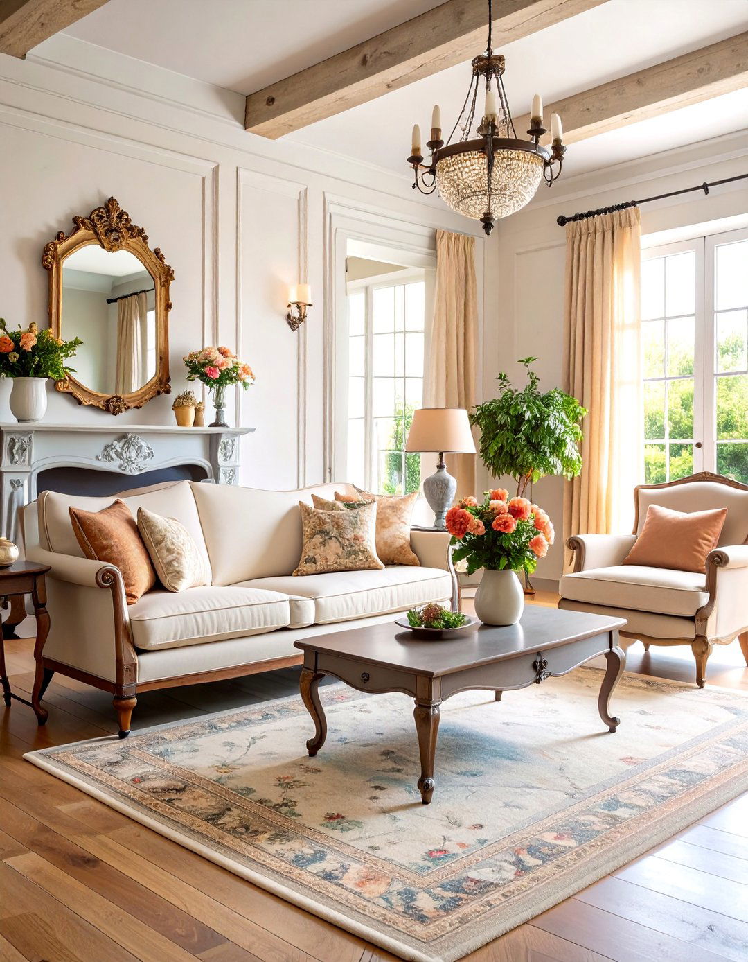 French Country Grey and Beige Living Room - 25 Grey and Beige Living Room Ideas