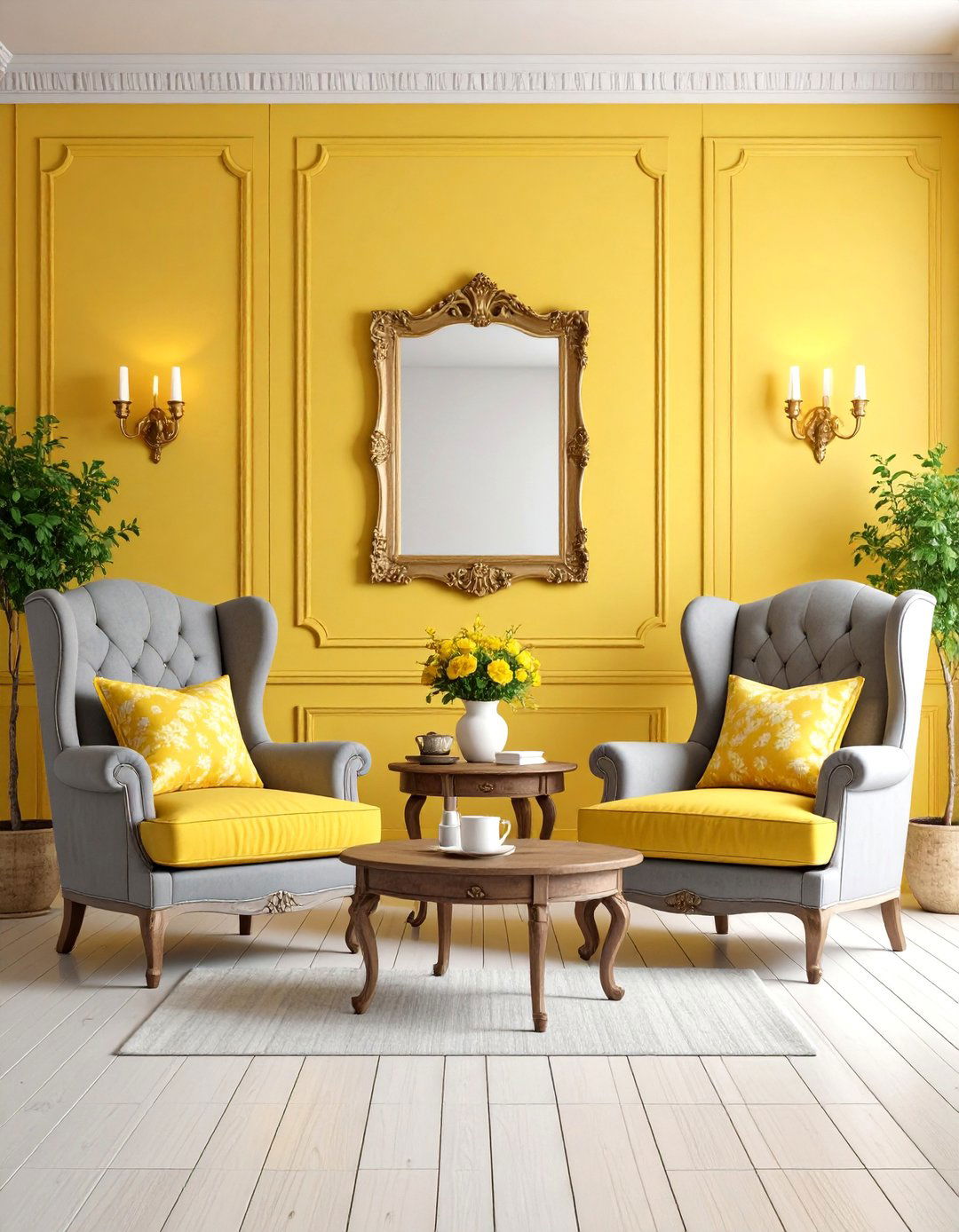 French Country Grey and Yellow Living Room - 25 Grey and Yellow Living Room Ideas