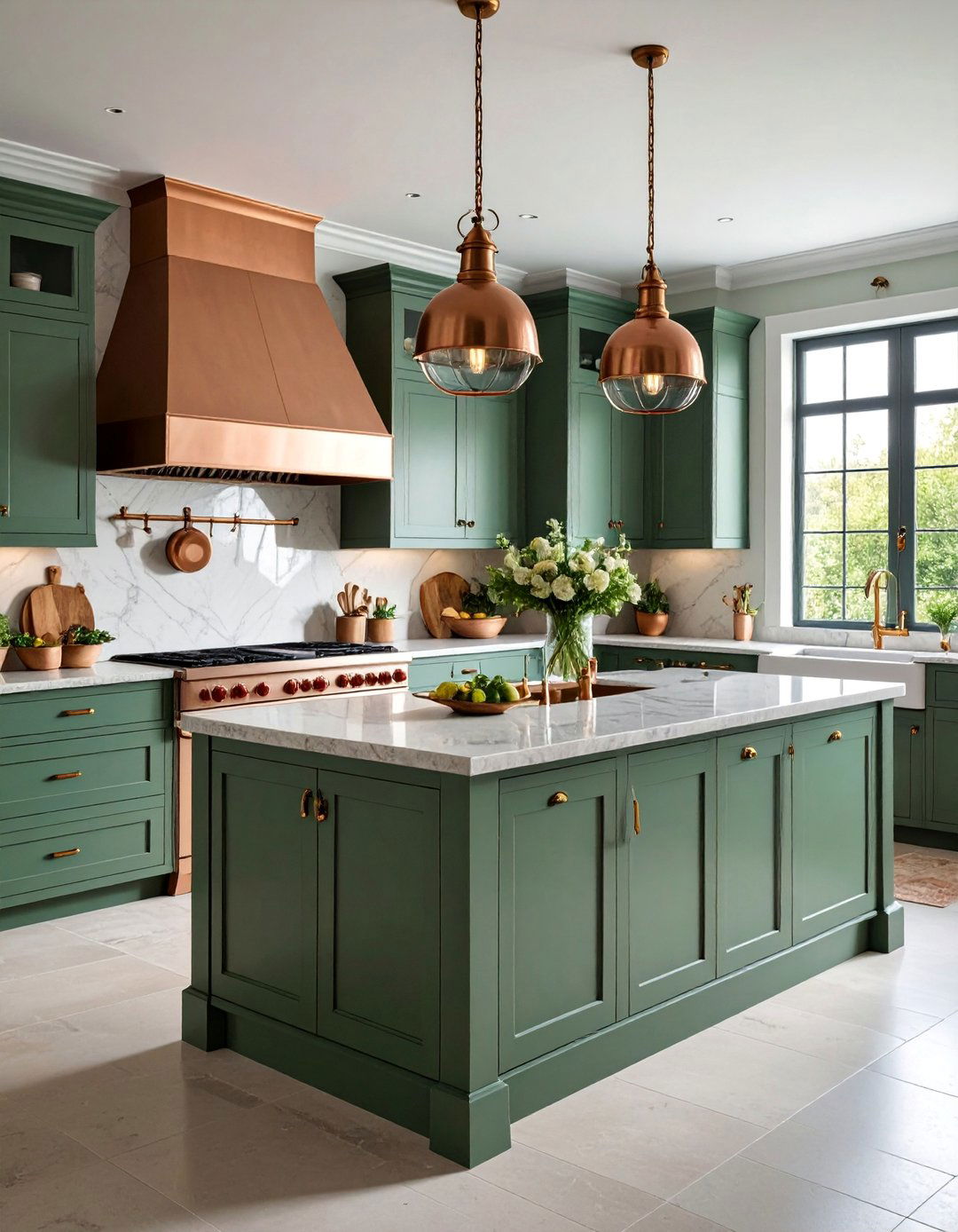 French Country Kitchen with Copper Accents - 25 Country Kitchen Ideas