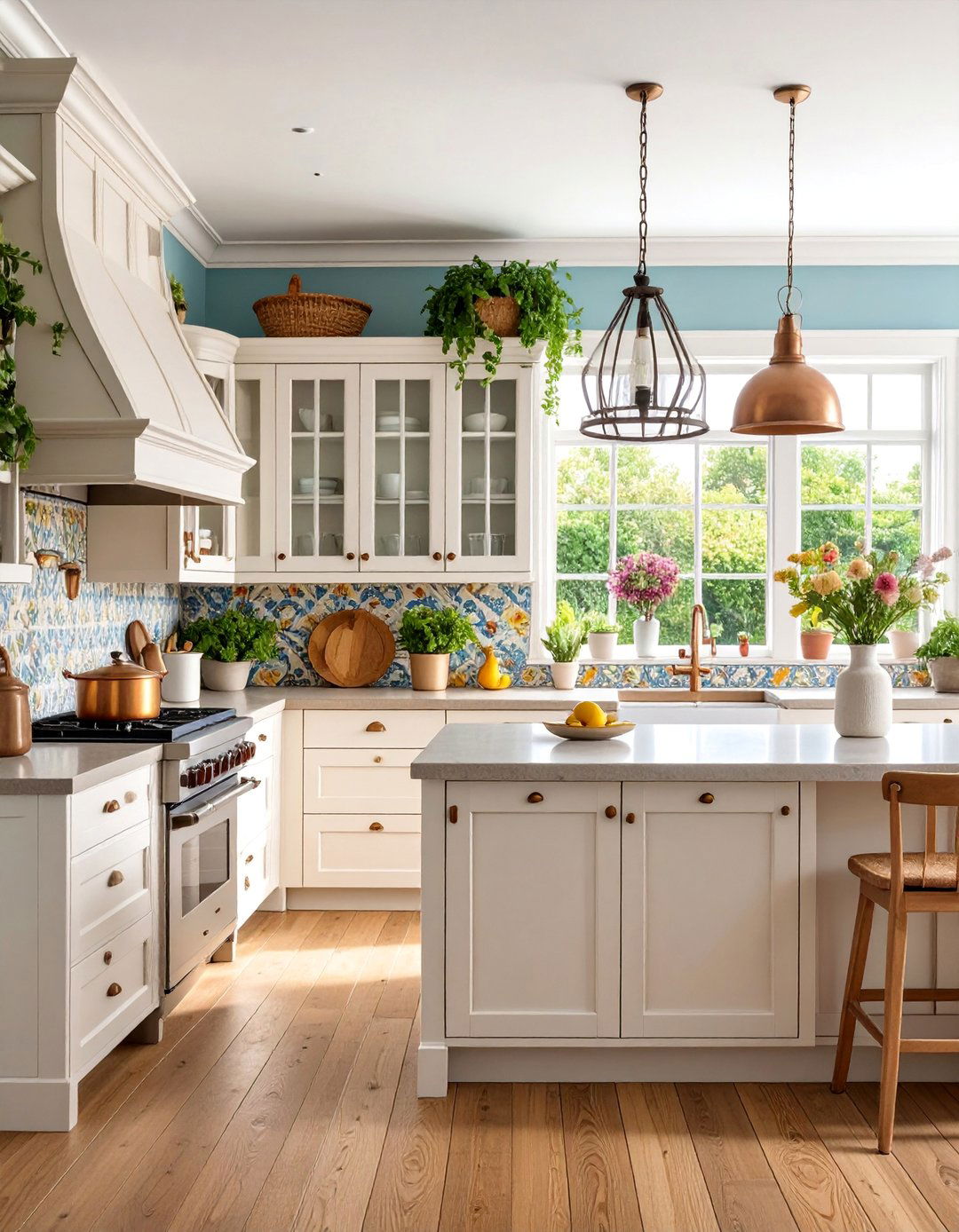 French Country Kitchen with White Oak and Vintage Charm - 25 Kitchens With White Oak Cabinets