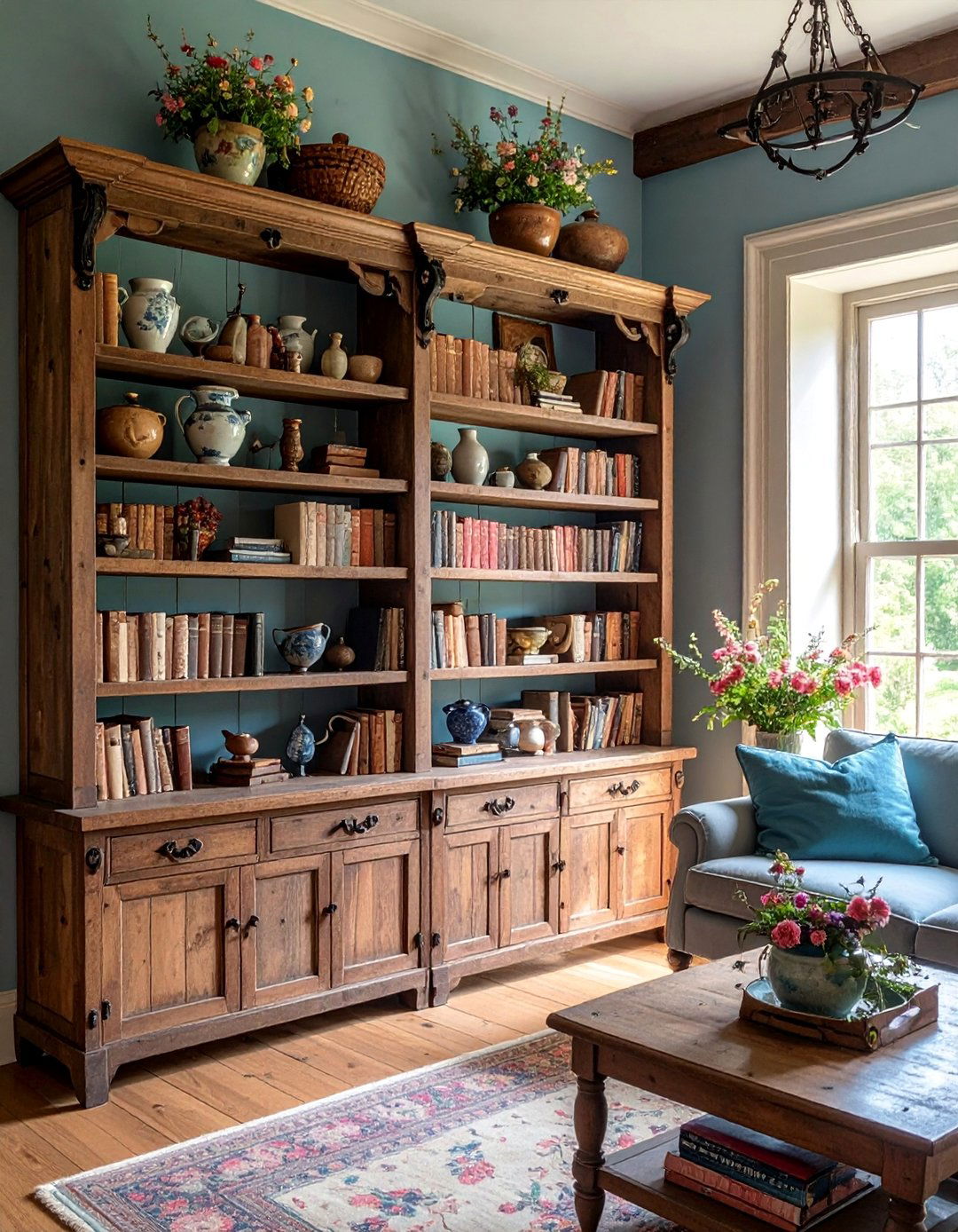 French Country Living Room Shelf Vintage Charm - 25 Living Room Shelf Ideas