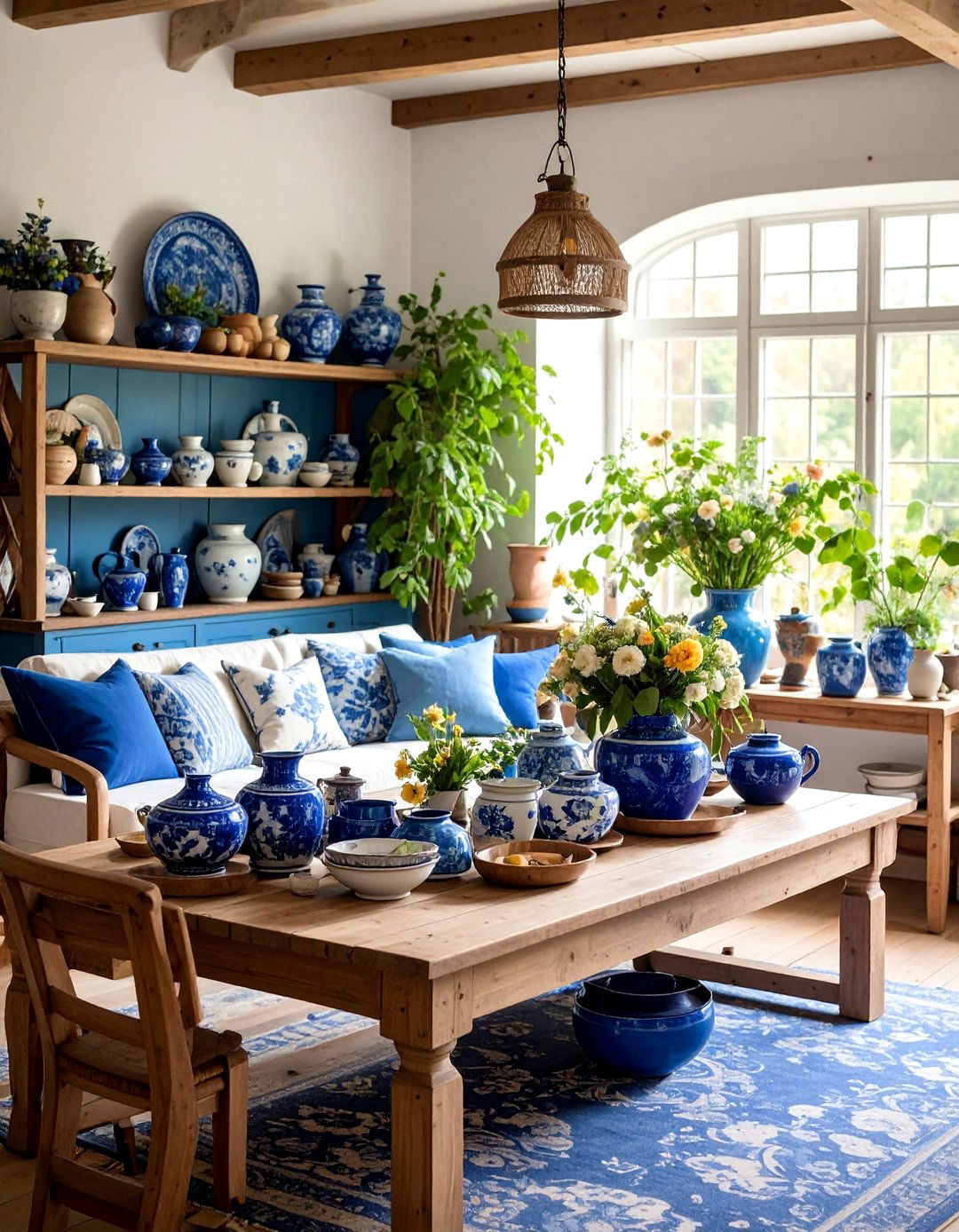 French Country Living Room with Ceramic Collections - 25 French Country Living Room Ideas