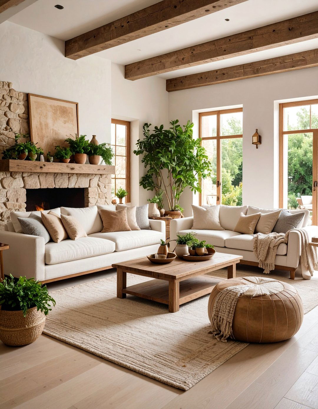 French Country Living Room with Natural Stone Walls - 25 French Country Living Room Ideas