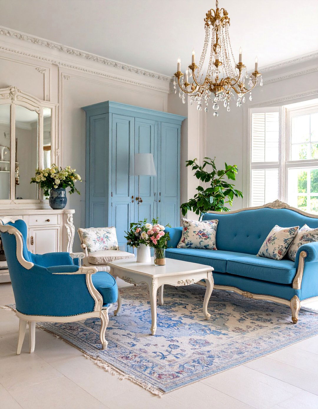 French Country Living Room with Vintage Elements - 25 Country Living Room Ideas