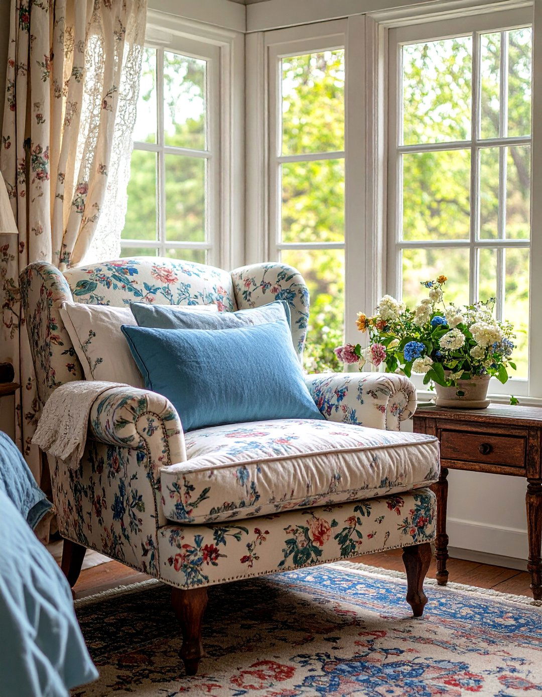 French Country Style Window Alcove - 25 Bedroom Sitting Area Ideas
