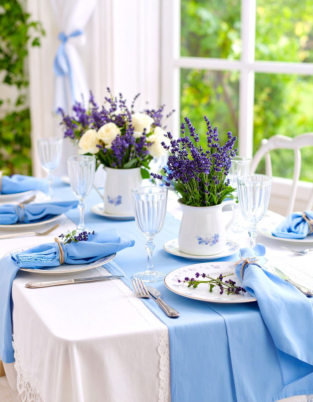 French Country Tablescape with Lavender Details - 25 Tablescape Ideas