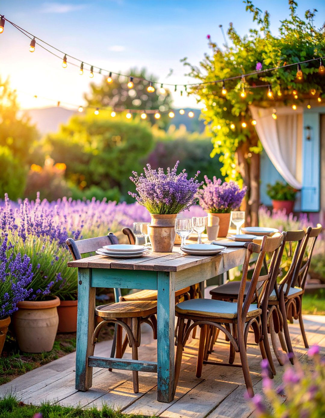 French Countryside with Distressed Finishes - 25 Outdoor Dining Area Ideas