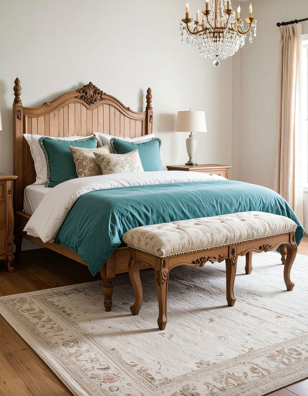 French Provincial Carved Bedroom Bench - 25 Bedroom Bench Ideas