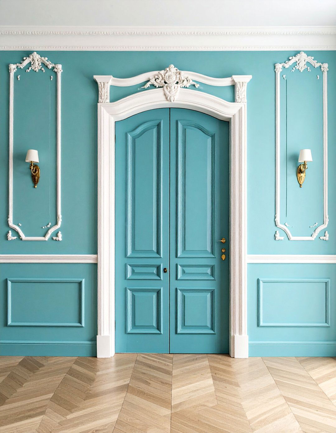 French Provincial Door Trim with Ornate Details - 25 Door Trim Ideas
