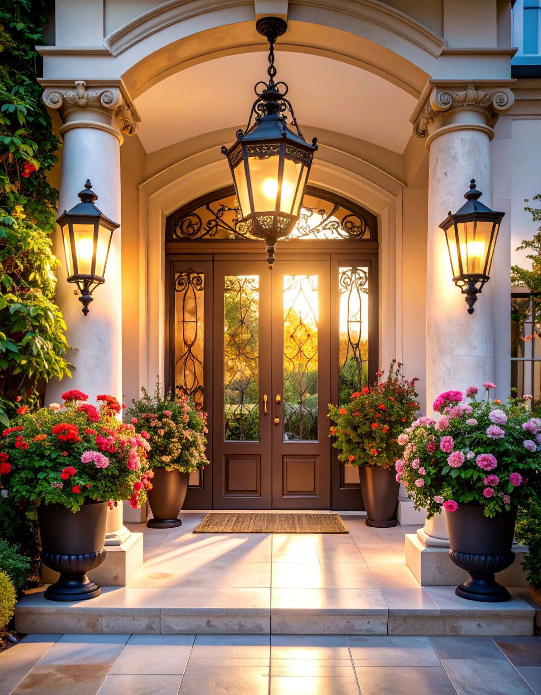 French Provincial Driveway Design Romance - 25 Driveway Lighting Ideas