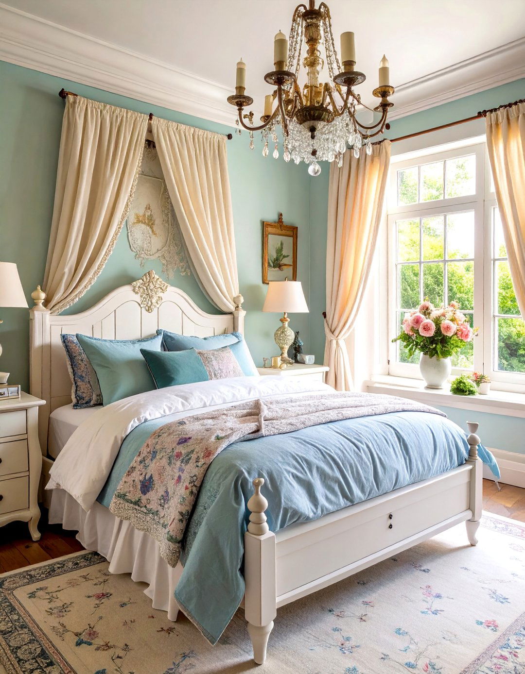 French Provincial Grandmillennial Bedroom with Painted Furniture - 25 Grandmillennial Style Bedroom Ideas