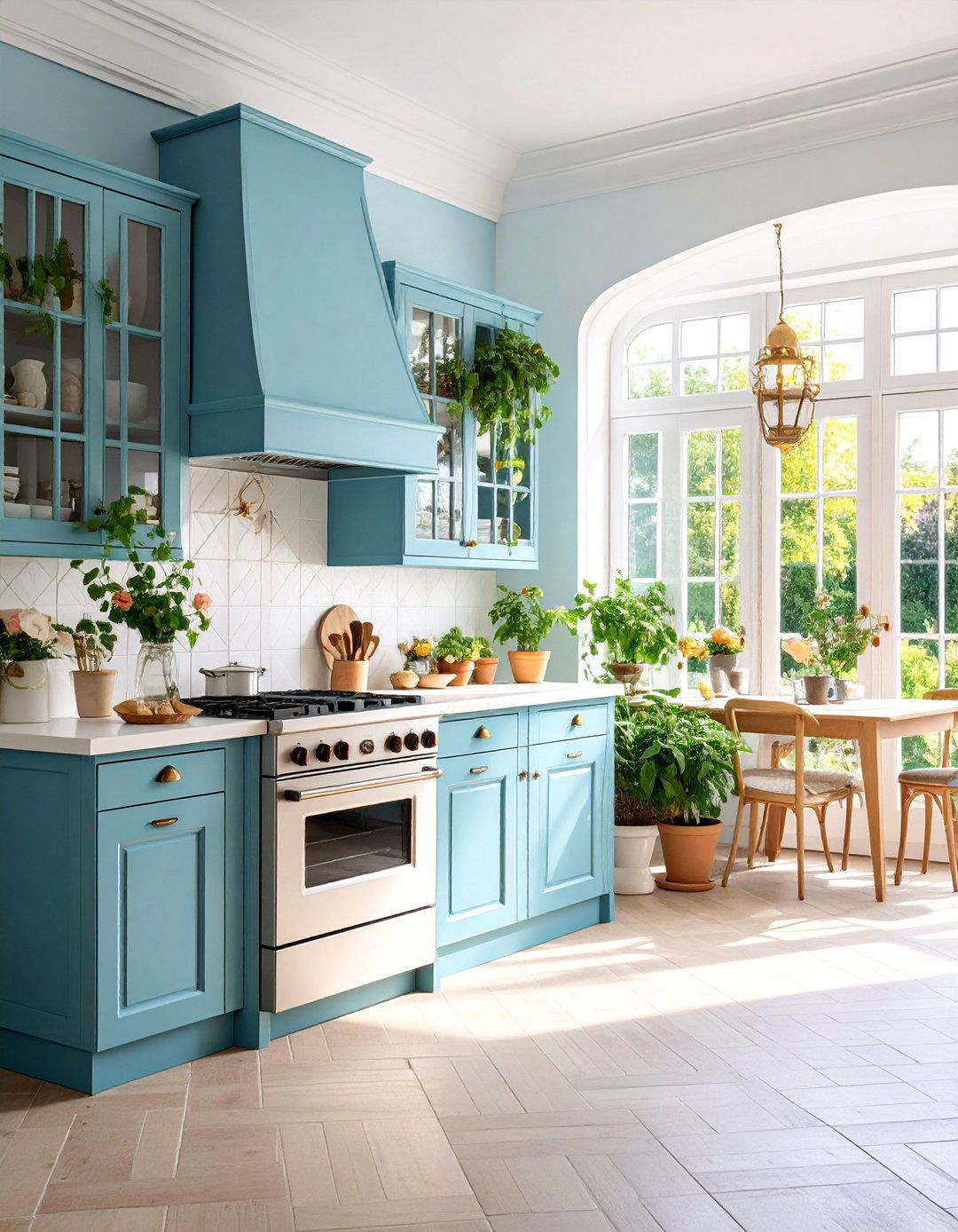 French Provincial Greenhouse Kitchen with Bistro Atmosphere - 25 Greenhouse Kitchen Design Ideas