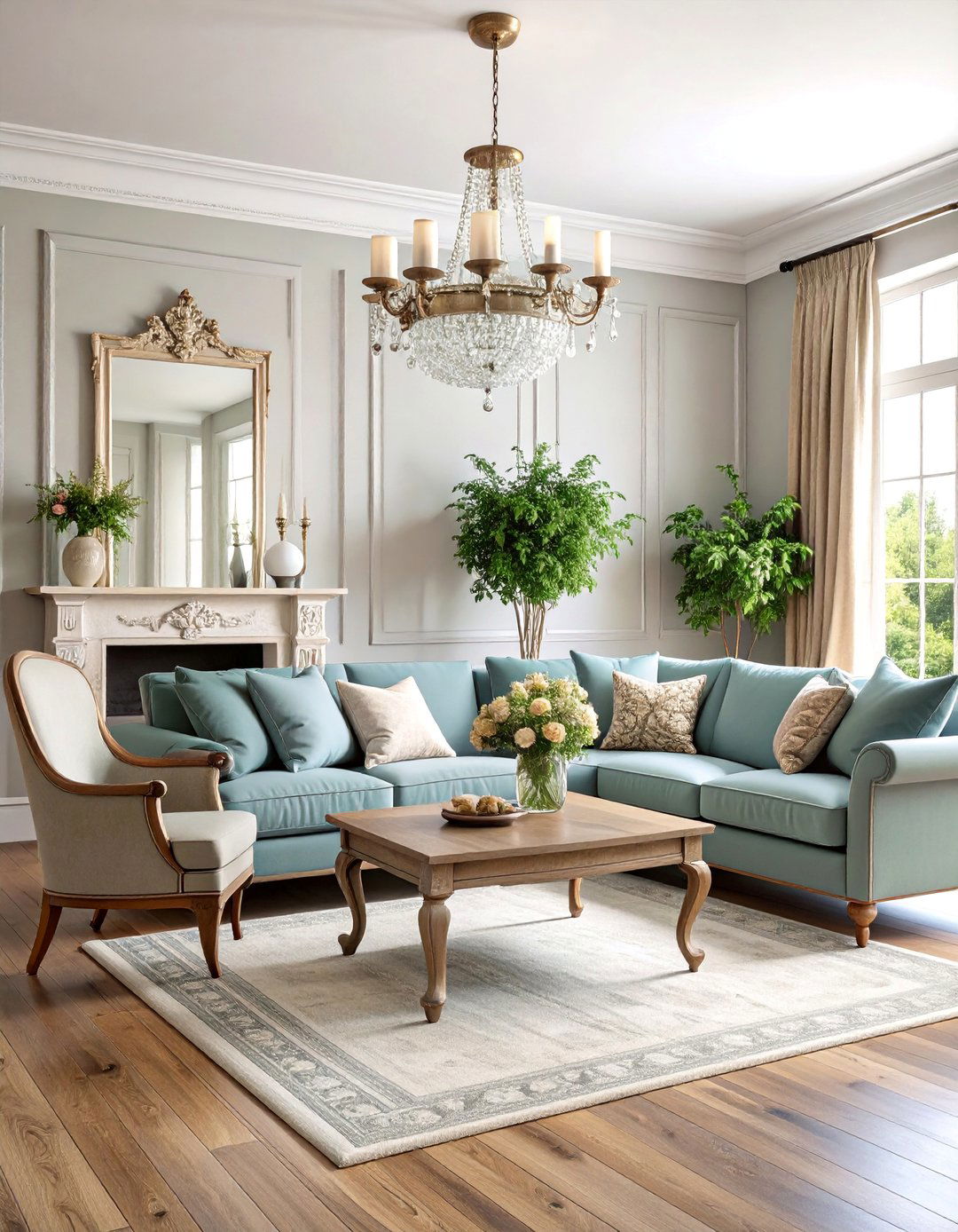 French Provincial Greige Salon - 25 Greige Living Room Ideas