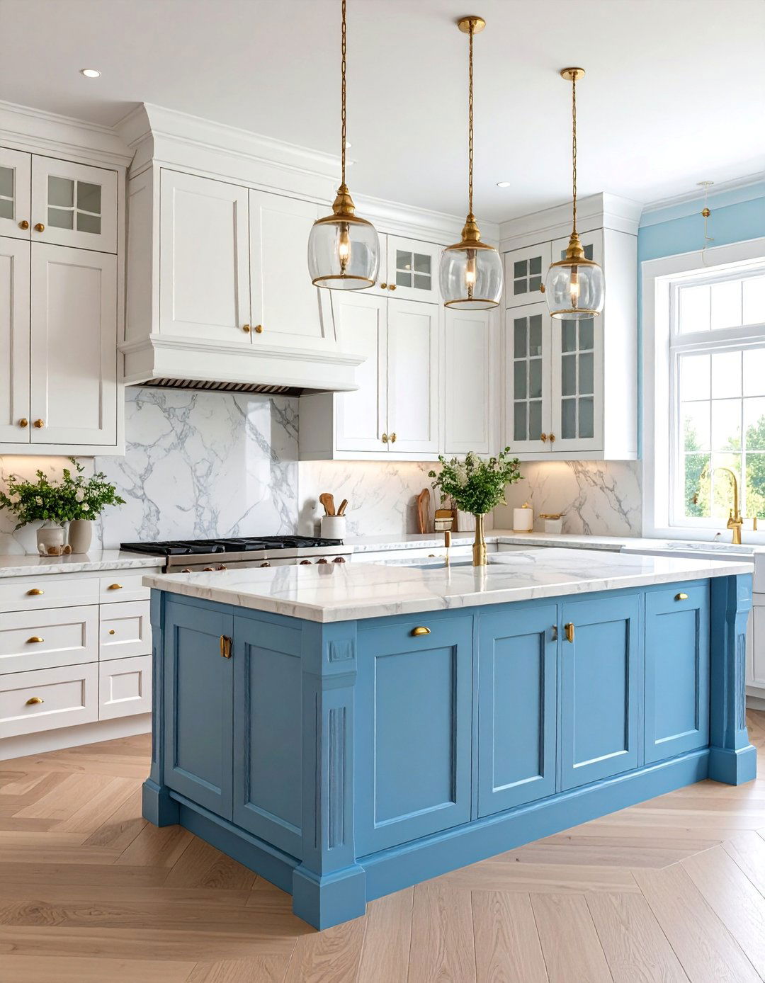 French Provincial Kitchen with Whitewashed Cherry Cabinets - 25 Kitchens With Light Wood Cabinets
