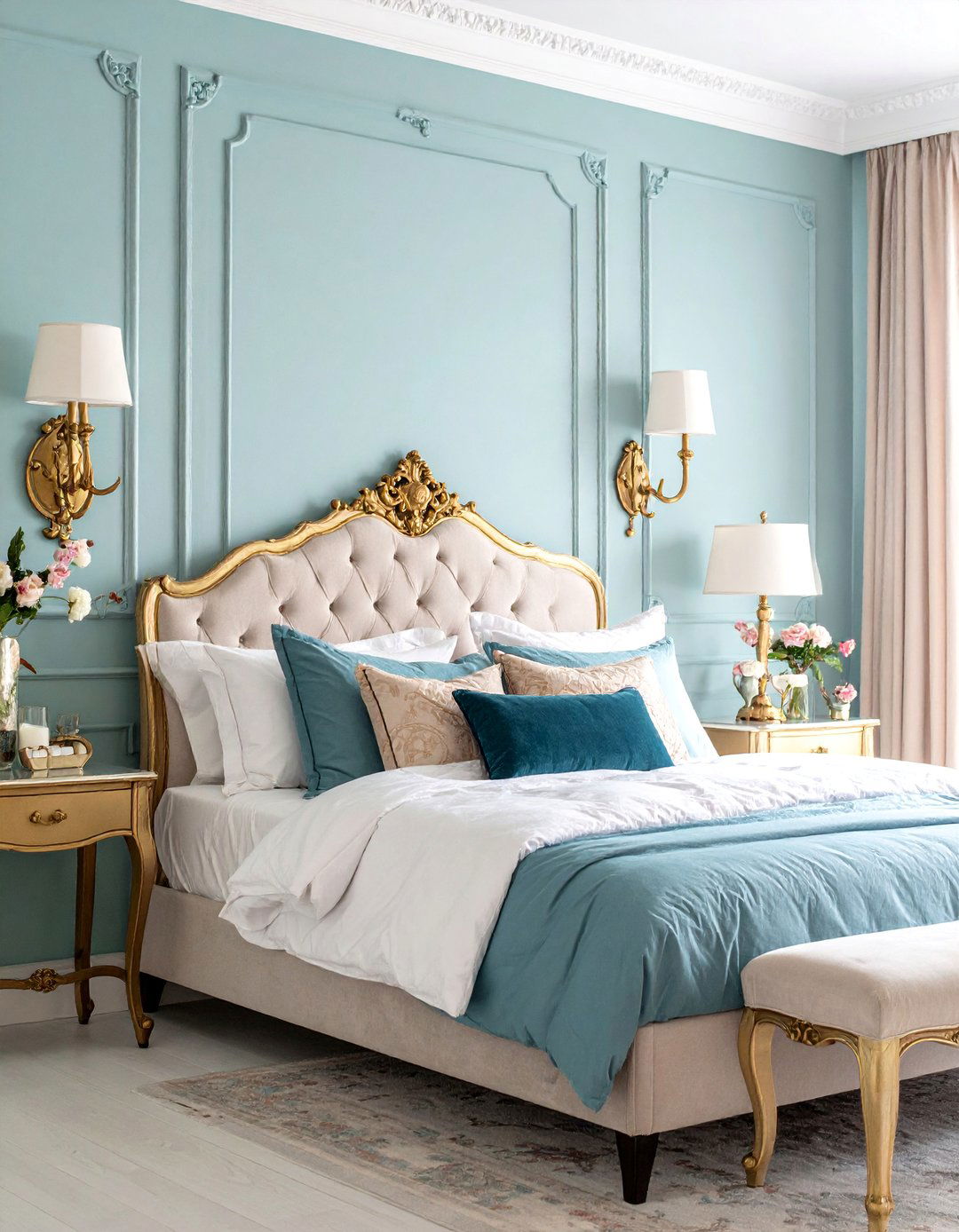 French Provincial Ornate Sconces - 25 Bedroom Wall Sconce Ideas