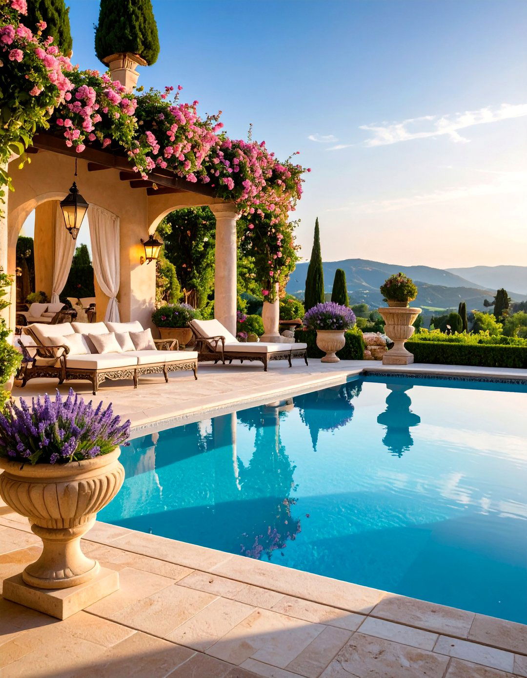 French Provincial Pool Terrace - 25 Pool Decor Ideas